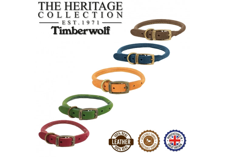 Timberwolf Rolled Leather Collar