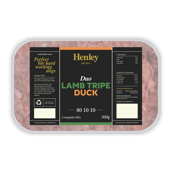 Lamb Tripe & Duck - Henley Raw