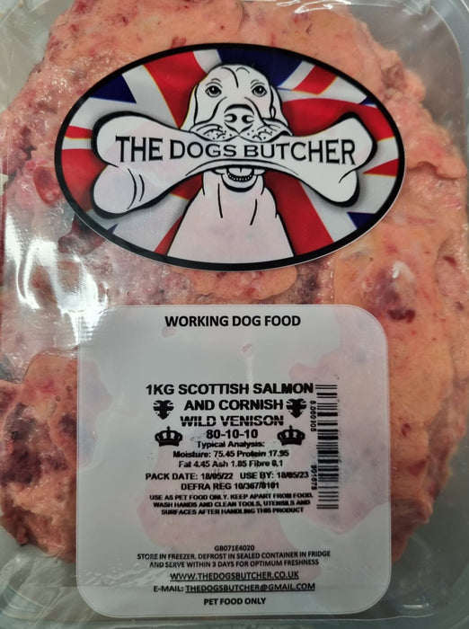 Scottish Salmon & Wild Venison 80-10-10 - The Dog's Butcher